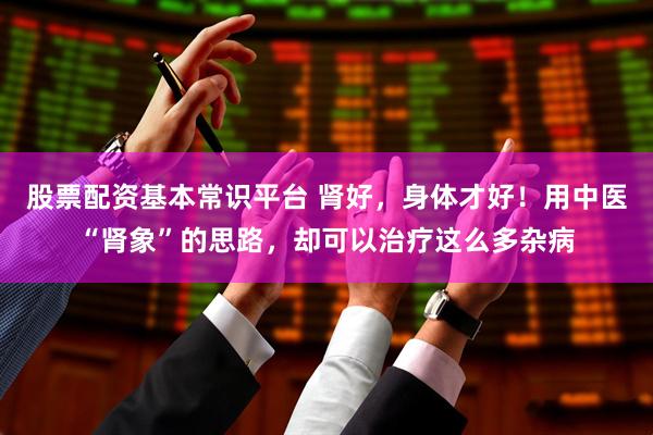 股票配资基本常识平台 肾好，身体才好！用中医“肾象”的思路，却可以治疗这么多杂病
